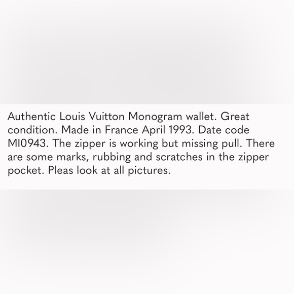 Louis Vuitton Monogram Wallet Authentic vintage - Picture 16 of 16